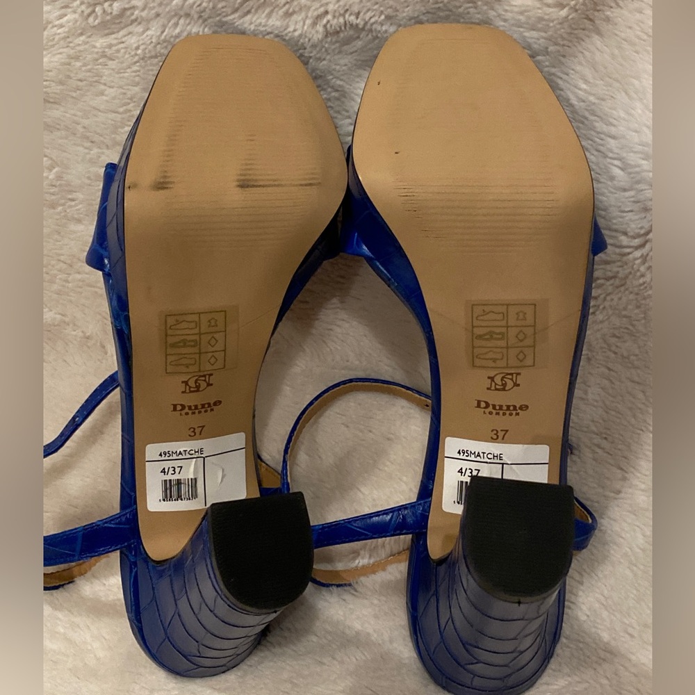 Dune London Matche Crocodile Embossed Leather Platform Dress Sandals Sz 6.5 NWOB - Picture 16 of 16